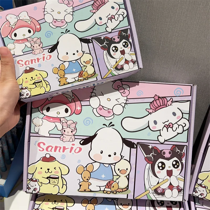 5Pcs Kawaii Sanrio Storage Box Hello Kittys Accessories Cute Anime Airplane Box Thickened Boxes Student Gift Box Toys for Girls