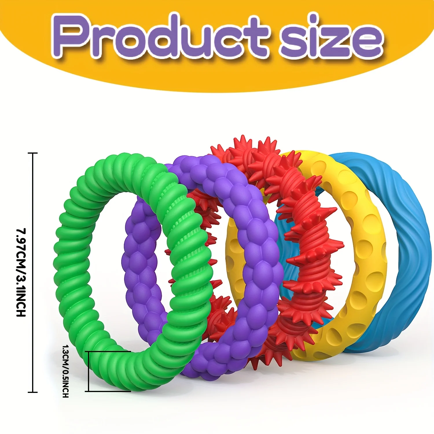 Kit de pulsera sensorial, juguetes antiestrés para adultos, piedra sensorial de silicona texturizada para autismo, niños, calmante, juguetes para aliviar el estrés