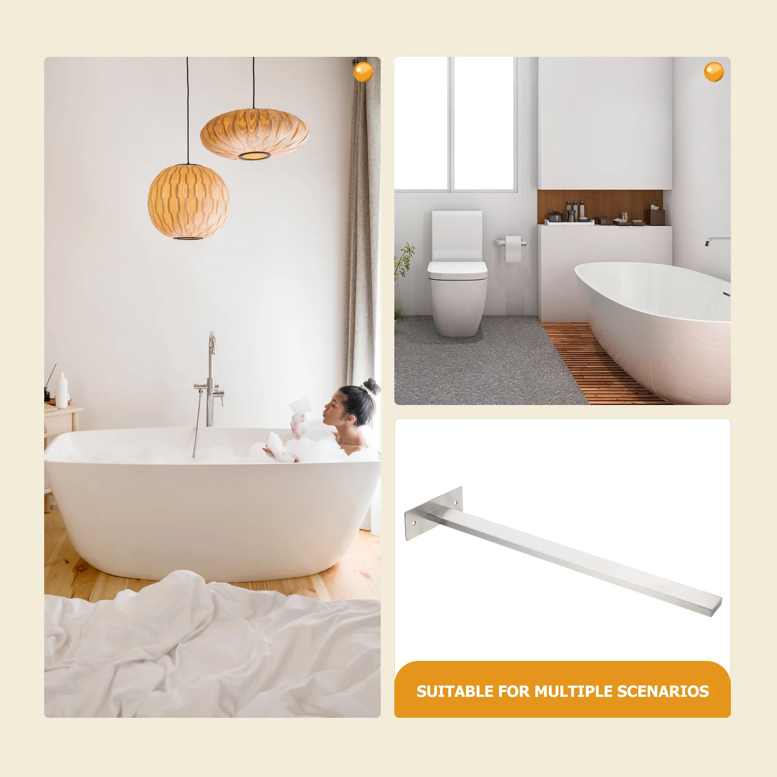 

1 комплект, вешалка для полотенец из нержавеющей стали без перфорации, настенная подставка для хранения с одной планкой, держатель для ванной комнаты, прочная практичная поддержка