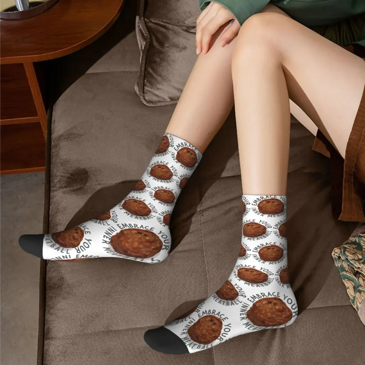 Calcetines de albóndigas Harajuku, medias largas de alta calidad para todas las estaciones, accesorios para regalos Unisex