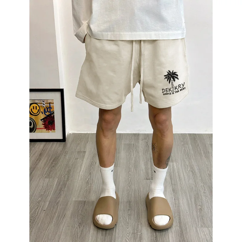 

American Street Sle Men's High Waist Dstring Wide Leg Straight Cut orts Summer Trendy Loose Fit Casual Pants