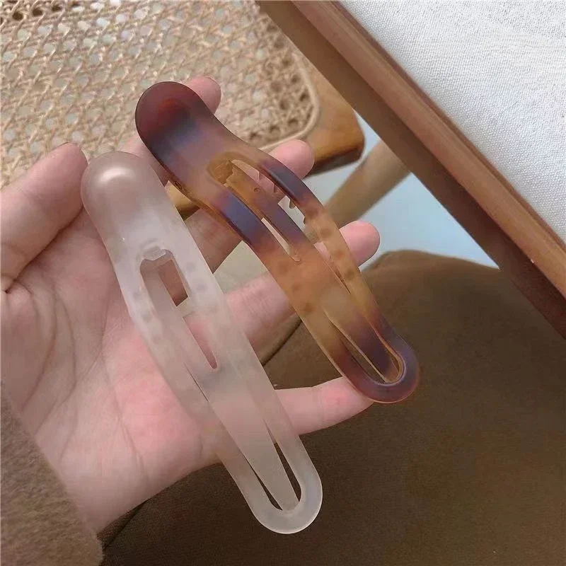 Acrylic Matte Duckbill Clip Vintage Elegant Women Girl Ponytail Clip Korean Simple Frosted Headwear Women Hair Style Accessories