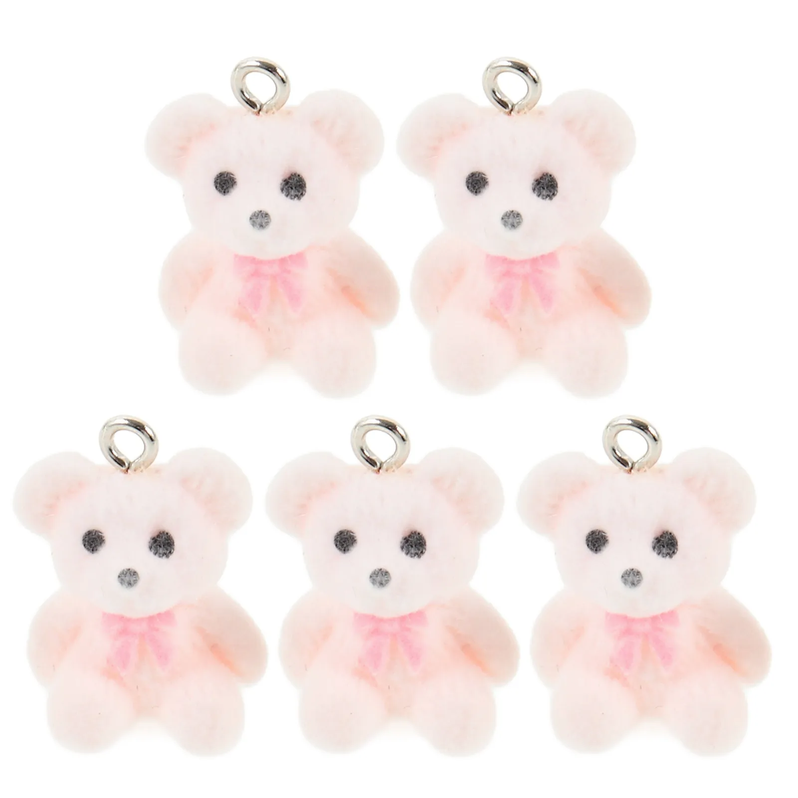 

5 Pcs Bear Pendant Adorable Charms Resin Animal Jewelry Material Shaped for Necklace Backpack