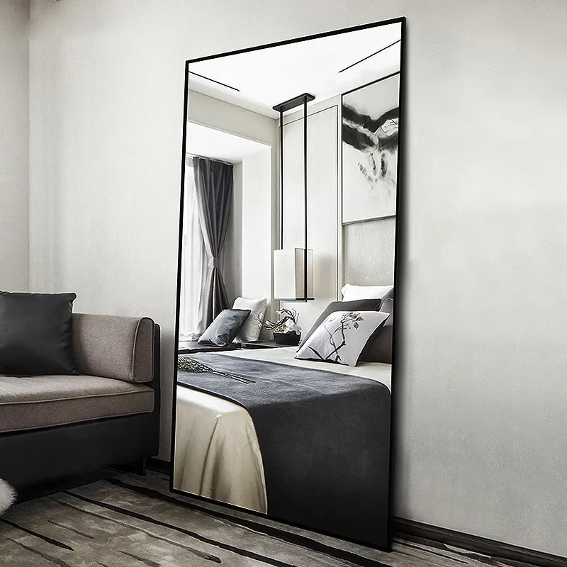Ultra Clear Full Length Wall Mounted Mirror Slim Frame Floor to Ceiling Dressing Glass for Bedroom Home or Clothing Store