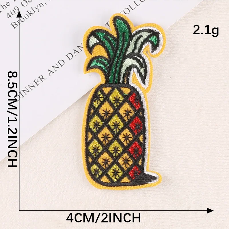 FZdiy Patches for Clothing Lovely Fruit Pineapple Lemon Watermelon Thermoadhesive Patch Iron on Patches Embroidery Applique