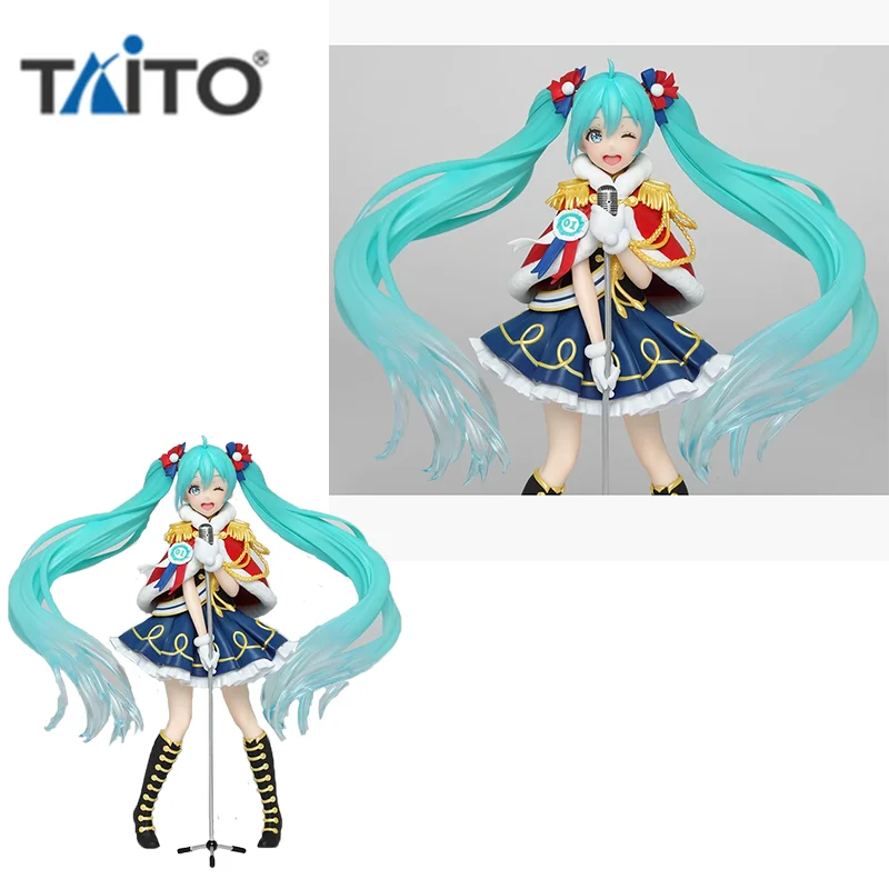 TAITO Virtual Singer Anime Figure Costumes Hatsune Miku Winter Live Action Figure Toy for Kids Gift Model Collectible