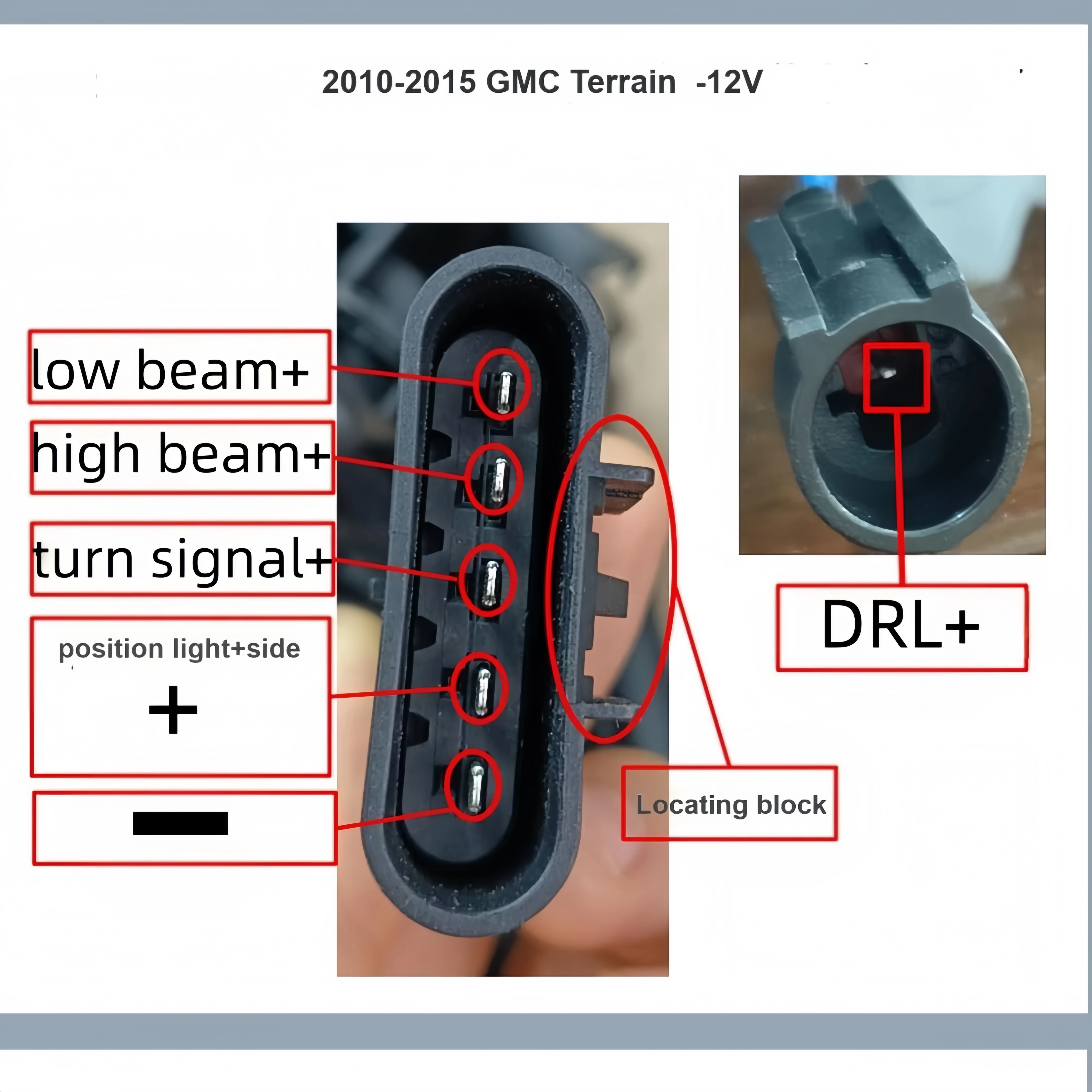 1 قطعة مصابيح أمامية LED مناسبة لمصابيح التضاريس GMC 2010-2015 النسخة الأمريكية #6