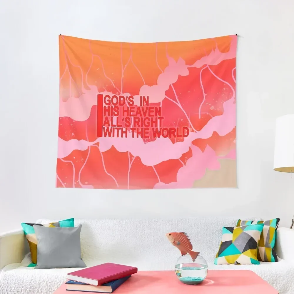 

God's in his heaven all's right with the world v1 Tapestry Korean Room Decor Room Decor Aesthetic Tapestry