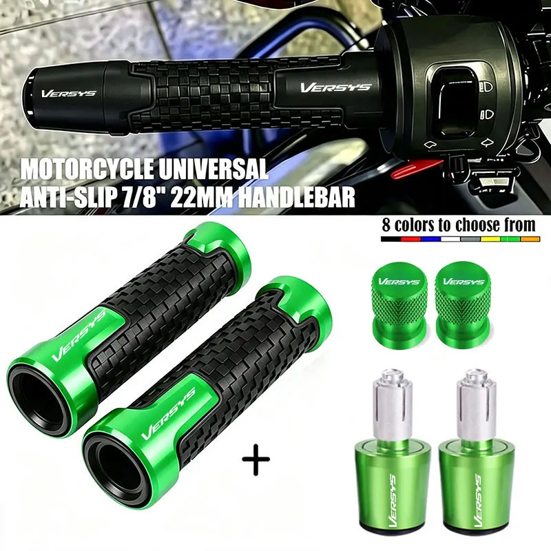 Motorcycle Handle Bar Handlebar Grips Cap End handle Plugs Tire Valve Stem Cap  For Versys 650 1000 X300 300X VERSYS1000SE
