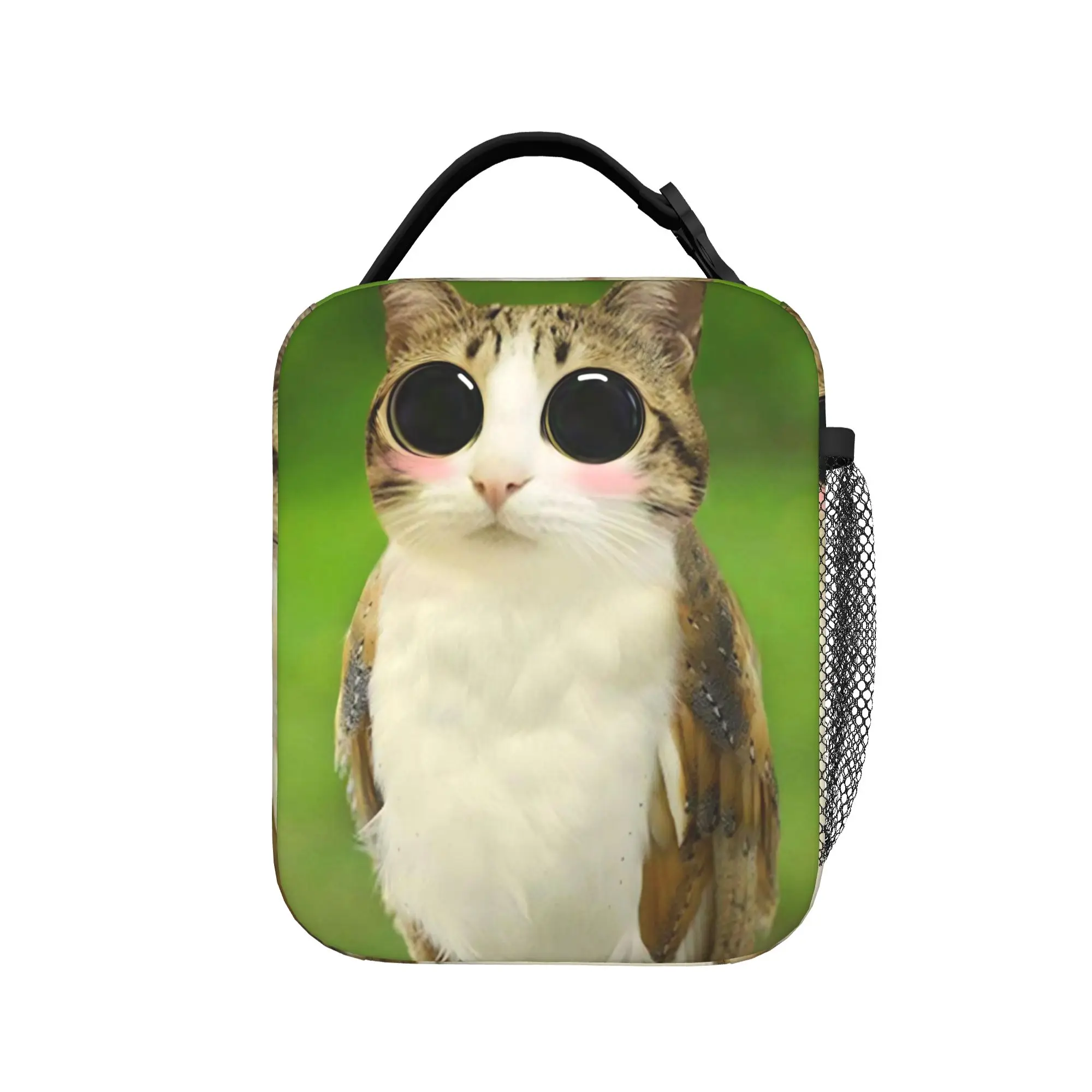 Meowl Cat Owl Meme Thermal Insulated Lunch Bags for School  Portable Food Bag Container Thermal Cooler Lunch Boxes