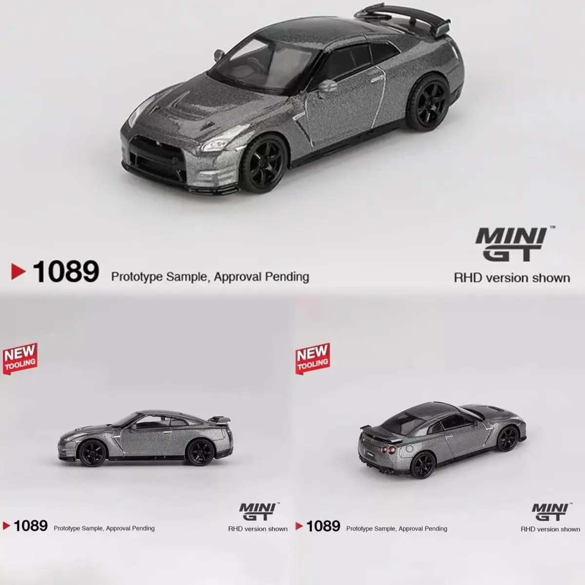

MINI GT 1:64 #1089 NISSAN GTR R35 grey, alloy car model