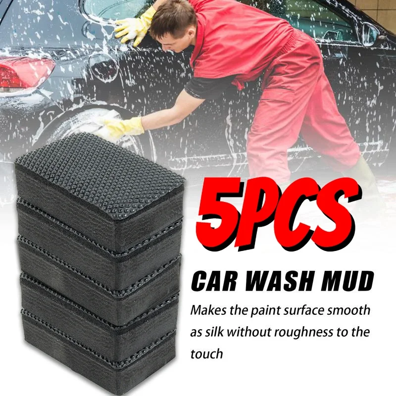 Car Cleaning Wax Polish Pad Wash Mud Car Clay Bar Pad Sponge Block Cleaning Eraser Tools Black Auto Sponge Automotive Care