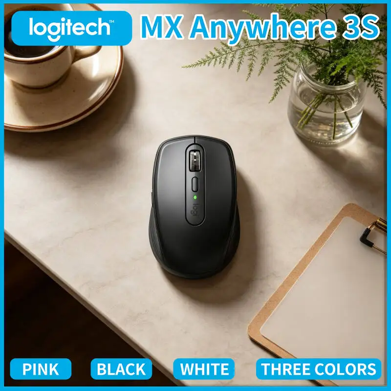 Logitech MX Anywhere 3S Wireless Mouse - Darkfield 8K DPI, Hyper-Scroll, 70-Day Battery, Suitable for Long Trip & Remote Work