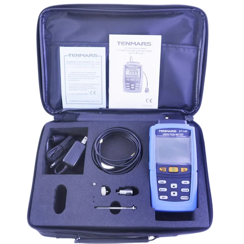 2026 Tenmars ST-140 Portable Vibration Meter Vibrator 10Hz-1KHz 0.5~199.9 m/S² Velocity Tester