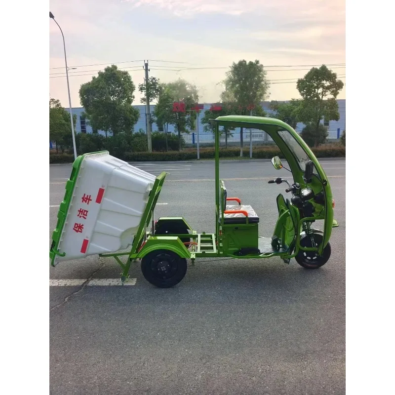 New Electric Three-wheeled Electric Garbage Truck 48V Garbage Transport Motorized Tricycles Electric T001