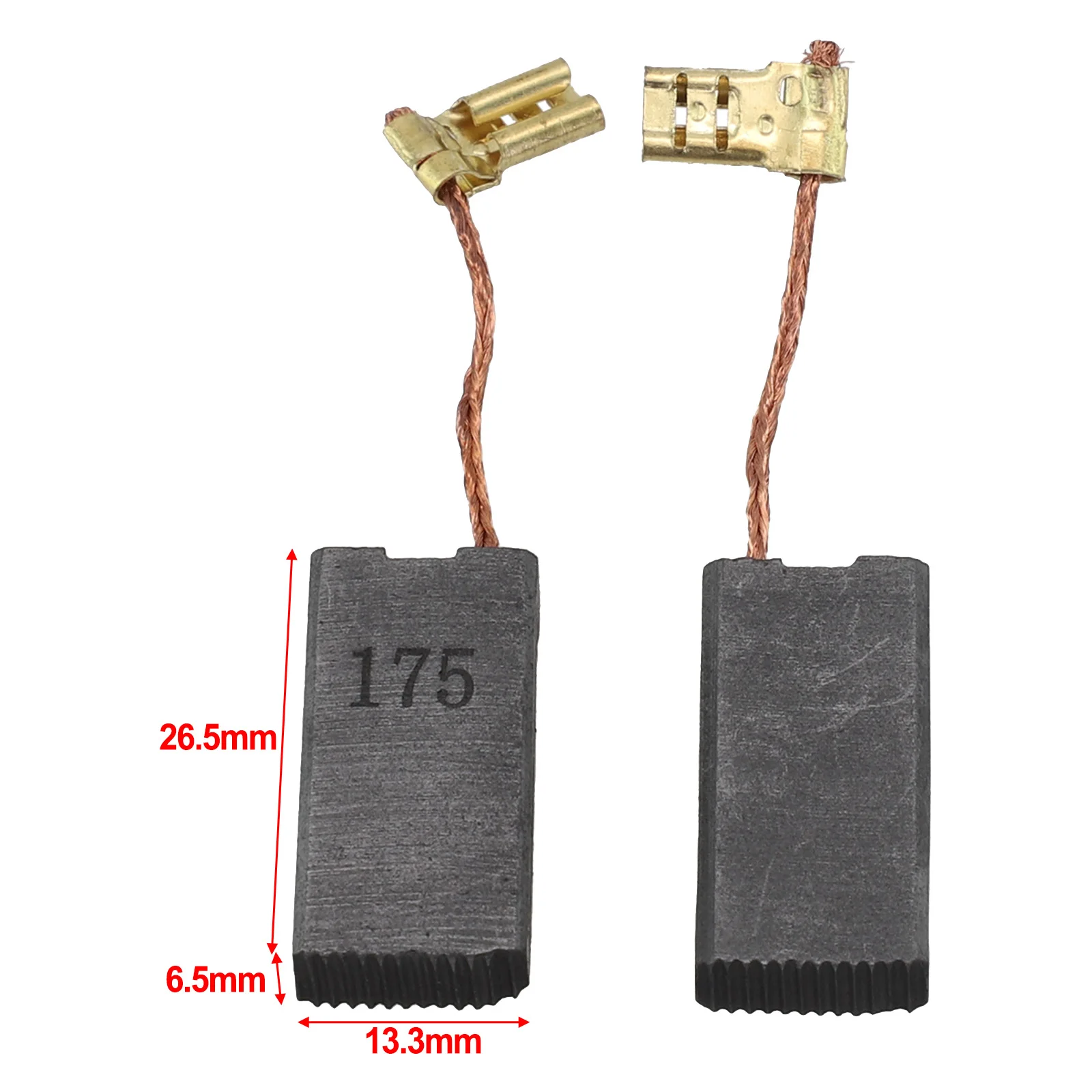 

Carbon Brush Set Power Tool Carbon Brush Motor Running Brush Power Tool Parts High Performance Brush 26.5X13.3X6.5 mm