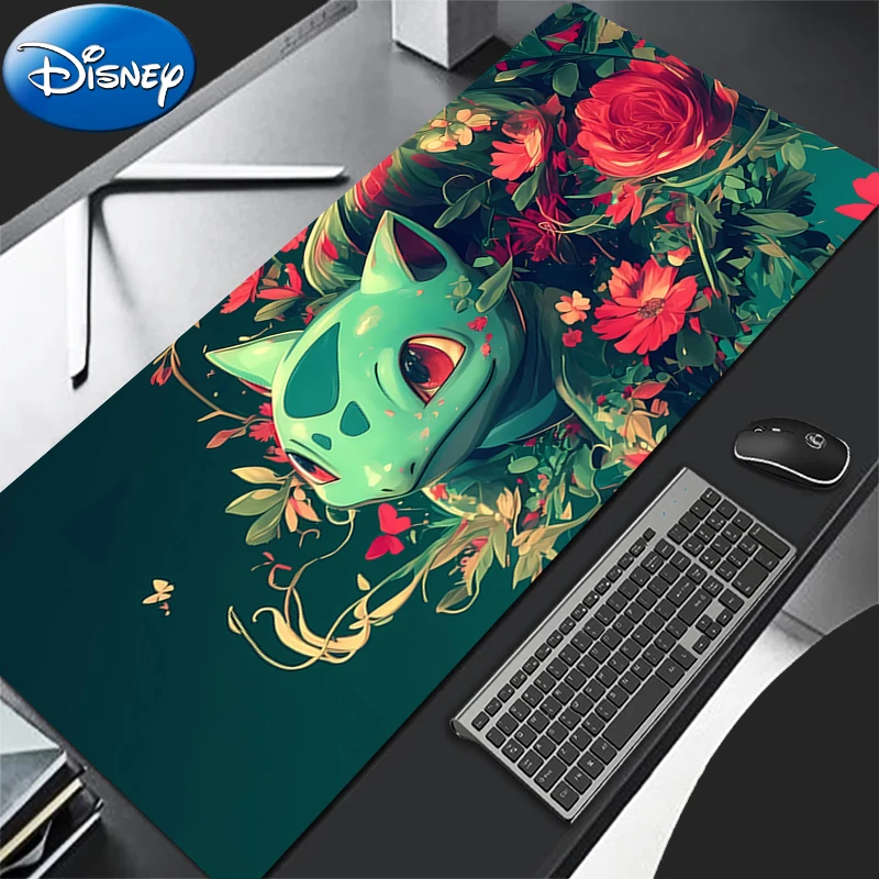Tapis de souris Anime Pokemon Bulbasaur, tapis de bureau pour jeux sur ordinateur, tapis de clavier et de souris surdimensionné, tapis de souris pour joueurs, décoration de bureau