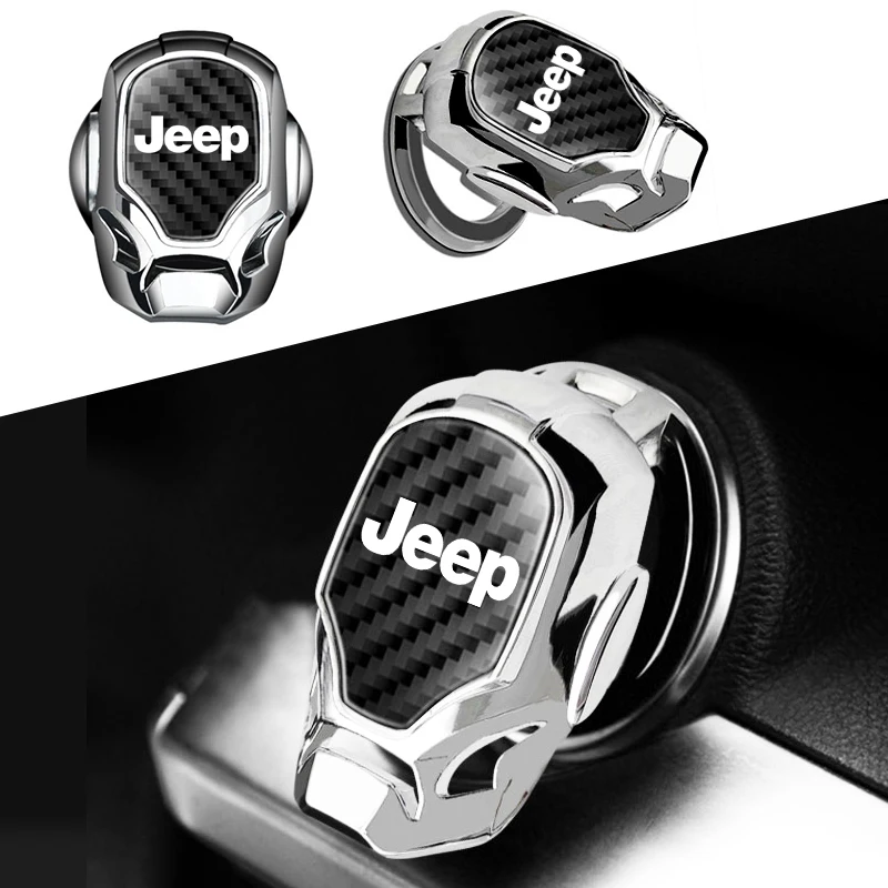 

Car Engine Start Stop Decorative Button Cover For Jeep Wrangler Grand Cherokee Compass Wagoneer Gladiator Avenger JK Accessories