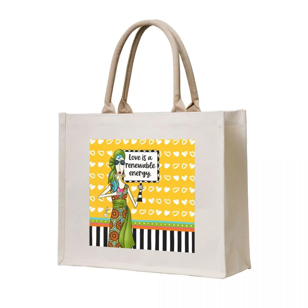 

Love is a renewable energy. Save the world. Fun dolly mama save the planet gift. Tote Bag Women's shopping bag Custom bag