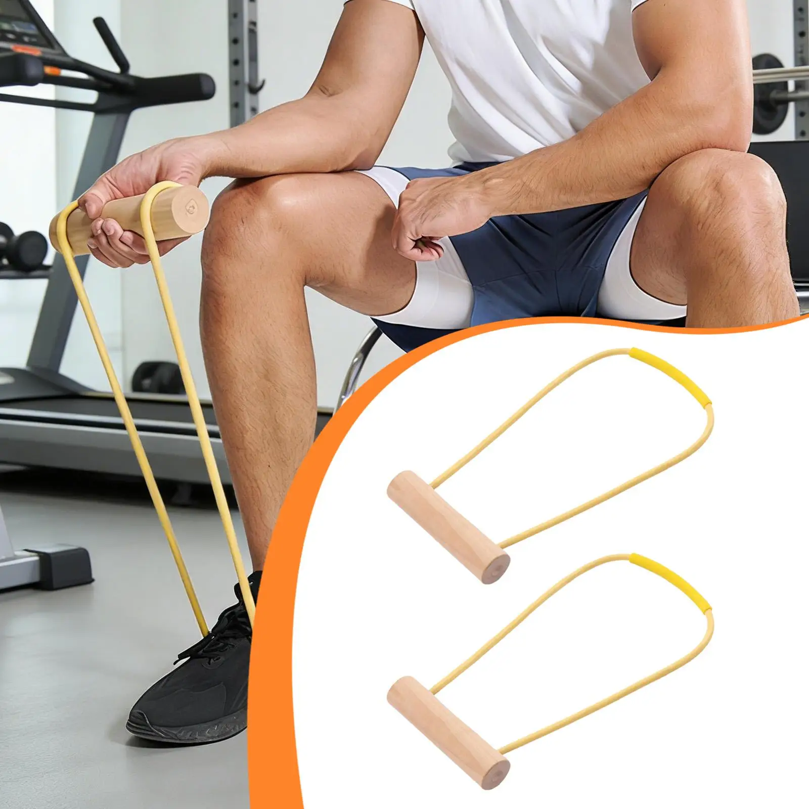 Armdrücken-Übungsband mit Holzgriff, Unterarmtrainer, Hochleistungs-Widerstandsschlauch für den Fitnessstudio-Einsatz