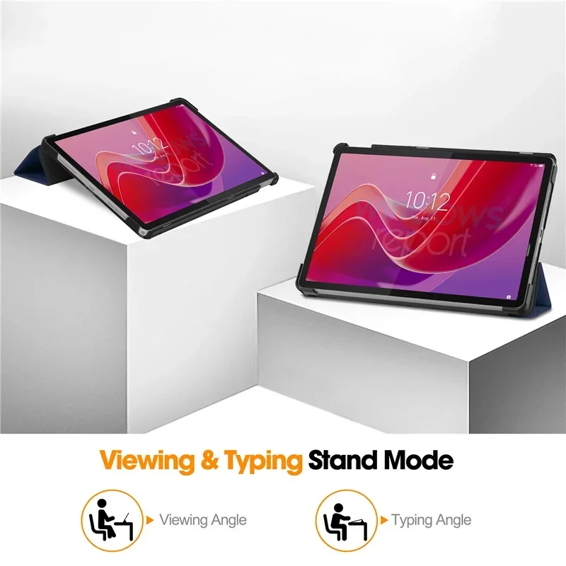 For Lenovo Tab M11 Xiaoxin Pad 2024 Case 11 inch Tri-Folding Stand Smart Tablet Cover for Lenovo Tab M11 Case Funda Cover