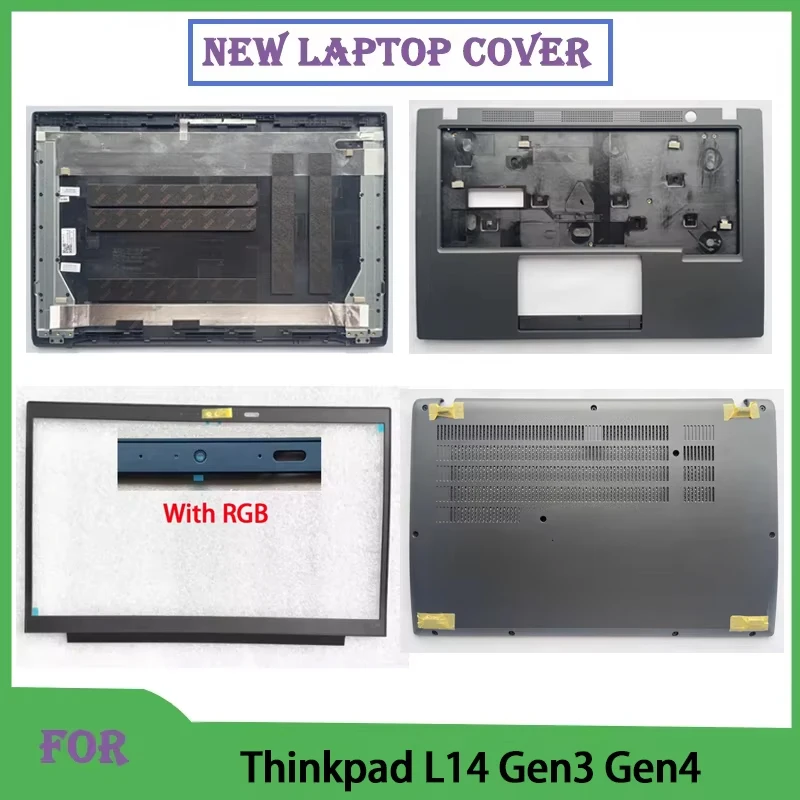 

New Cover For Thinkpad L14 Gen3 Gen4 Laptop LCD Rear Back Top Cover Front Bezel Palmrest Upper Lower Bottom Case Black