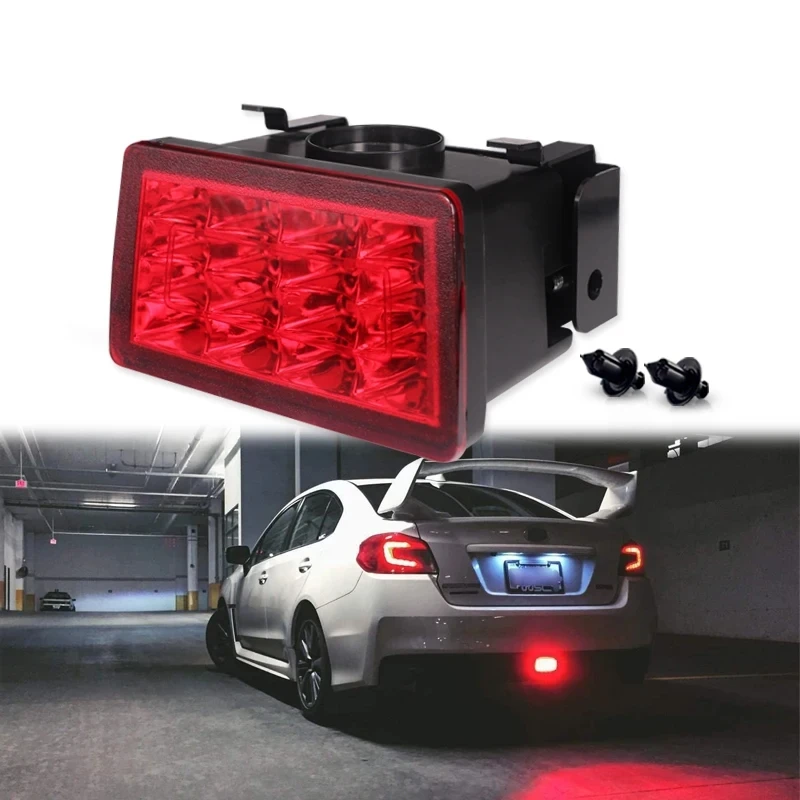 

F1 Style strobe LED Rear Fog Light Kit For 2011-up Subaru WRX STi Impreza XV Brake Backup Reverse12V Red