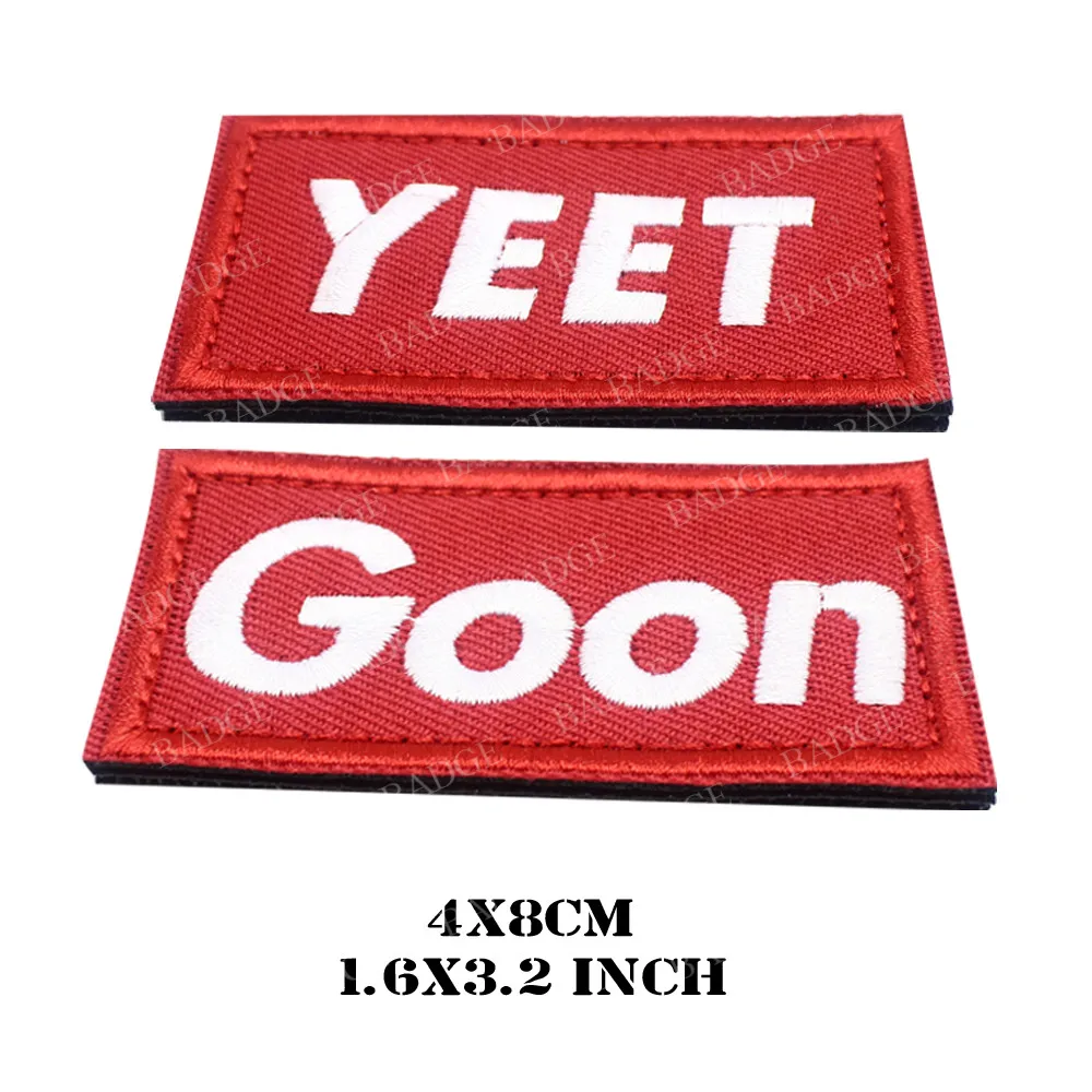 Send It Yeet Goon Decent Embroidery Hook Loop Patch Funny Saying Backpack Bicycle Clothing Applique Badge