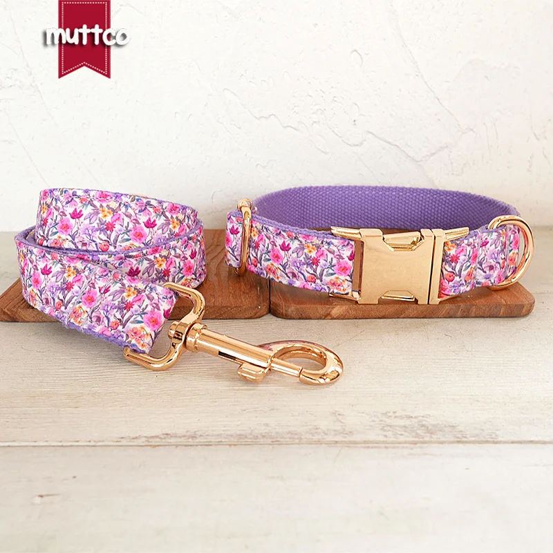 MUTTCO the material of the pet collar is comfortable and easy to move BRIGHT VIOLET ROSE can always keep the mood happy UDC188