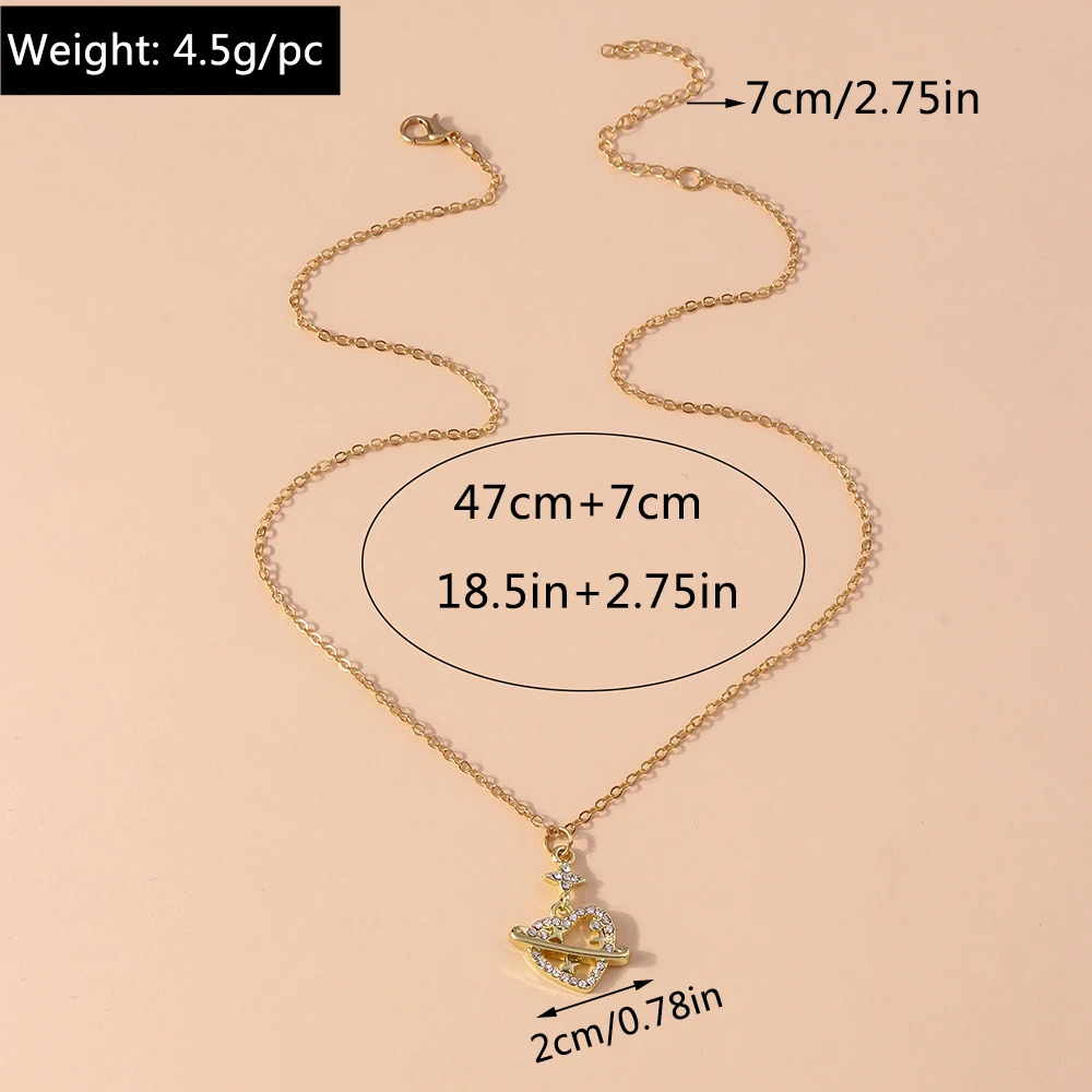 Aihua Exquisite Y2K Gold Farbe Kristall Sonne Mond Sterne Halsketten für Frauen Koreanische Temperament Schlüsselbein Kette Geburtstag Schmuck Geschenk – Detail 12