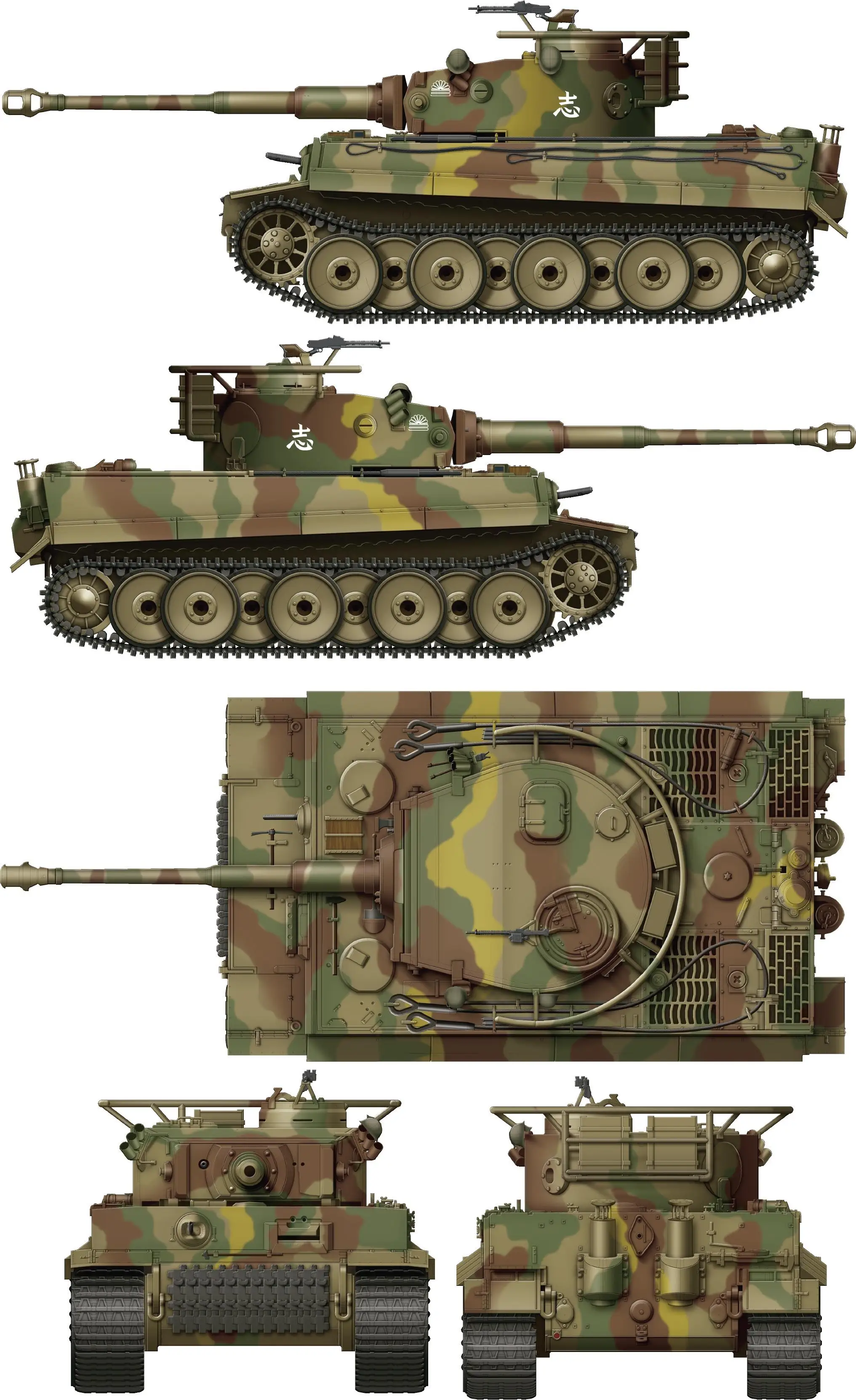 Border BT-023 1/35 Tiger Tank Initial Type Southeast Asian Battlefield model