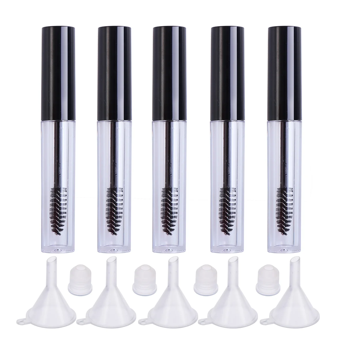 5 Pcs Mascara Tube Container Empty with Inner Plug Eyelash Serum Castor Oil Cream Bottle Brush Eyelashes