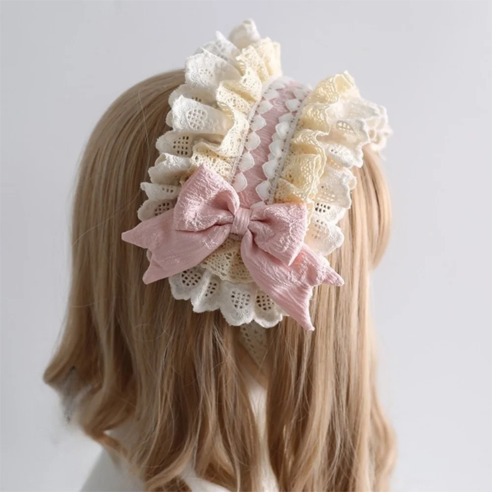 

New Lace Lolita Headband Bowknot Cosplay Hair Band Sweet Headwear Headdress