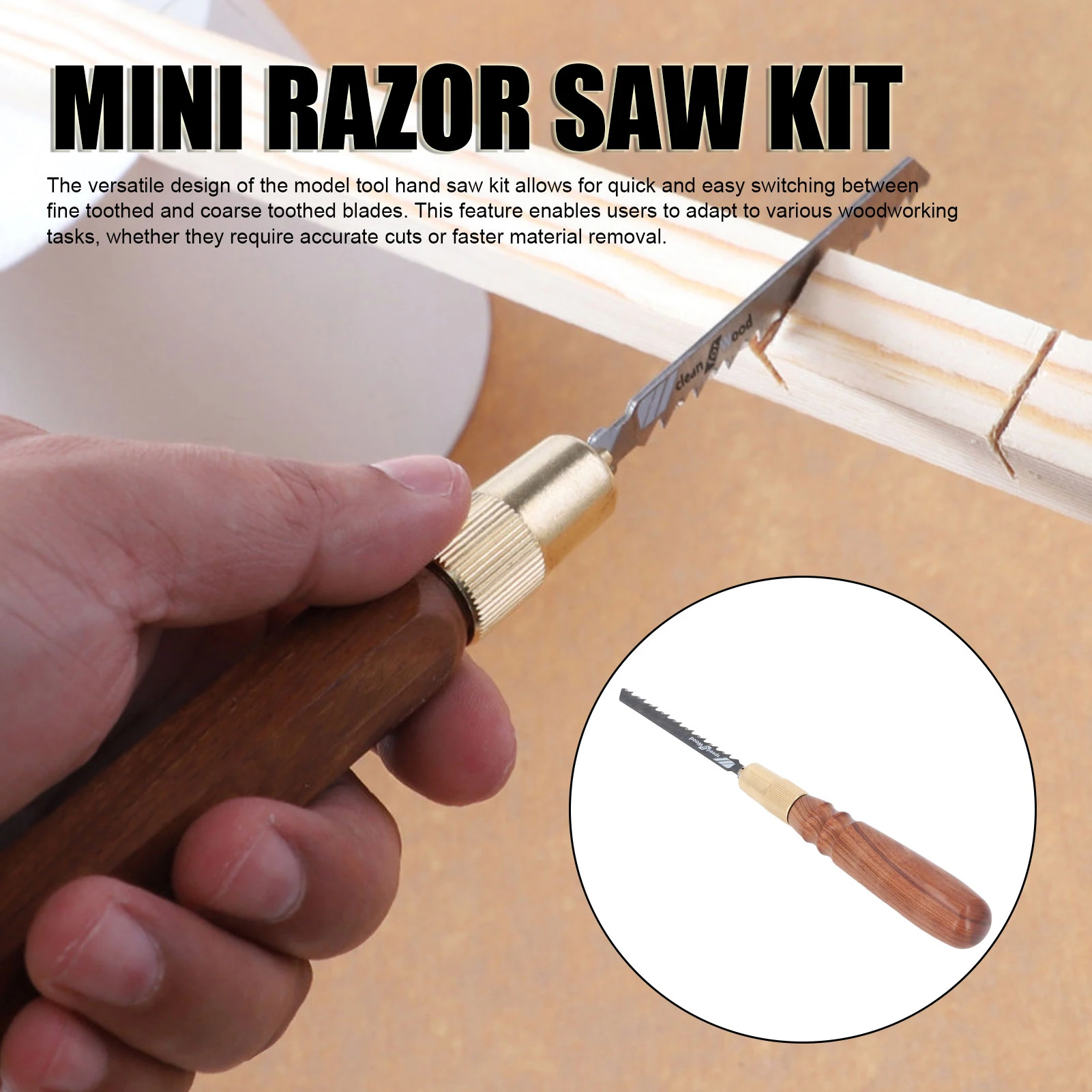 

Model Craft Hand Saw Kit Detachable Mini Hand Saw And 5 Blades For Woodworking Handcraft