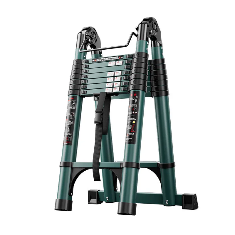 Portable Foldable Telescoping Step Ladder Carbon Steel Telescopic A Frame Ladder for Car Trunk Heavy Duty Step Ladder
