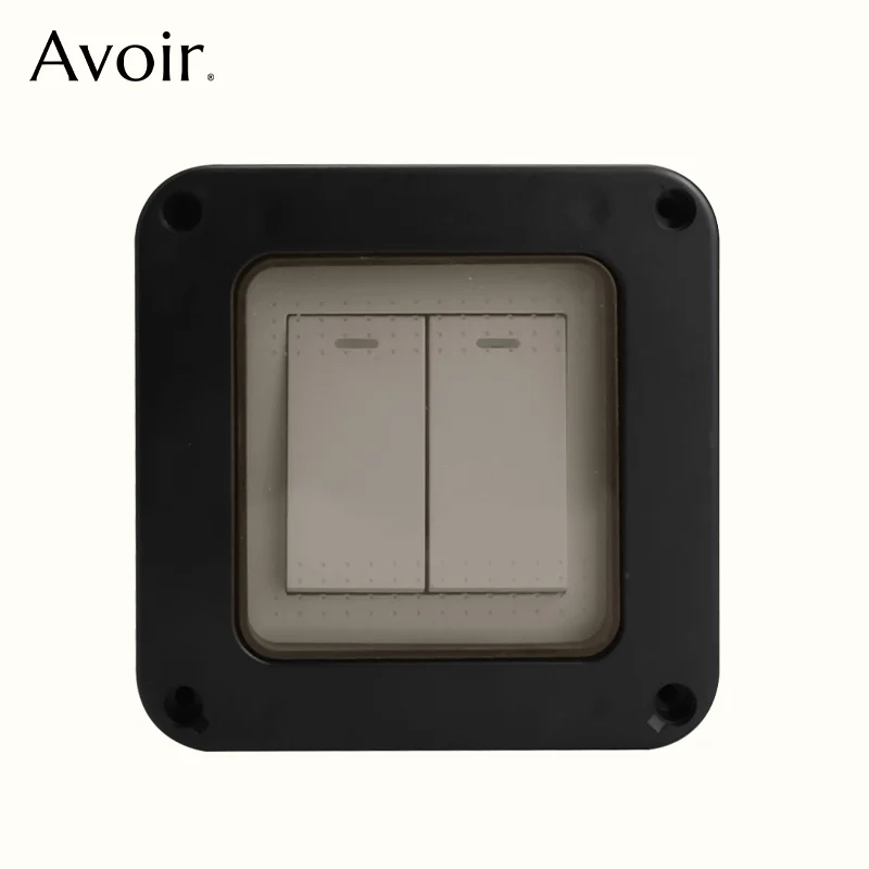 

Avoir IP66 Push Button Light Switch 1 2 3 4 Gang 2 Way Outdoor Waterproof Wall Doorbell Switches Dustproof Black Plastic 10/16A