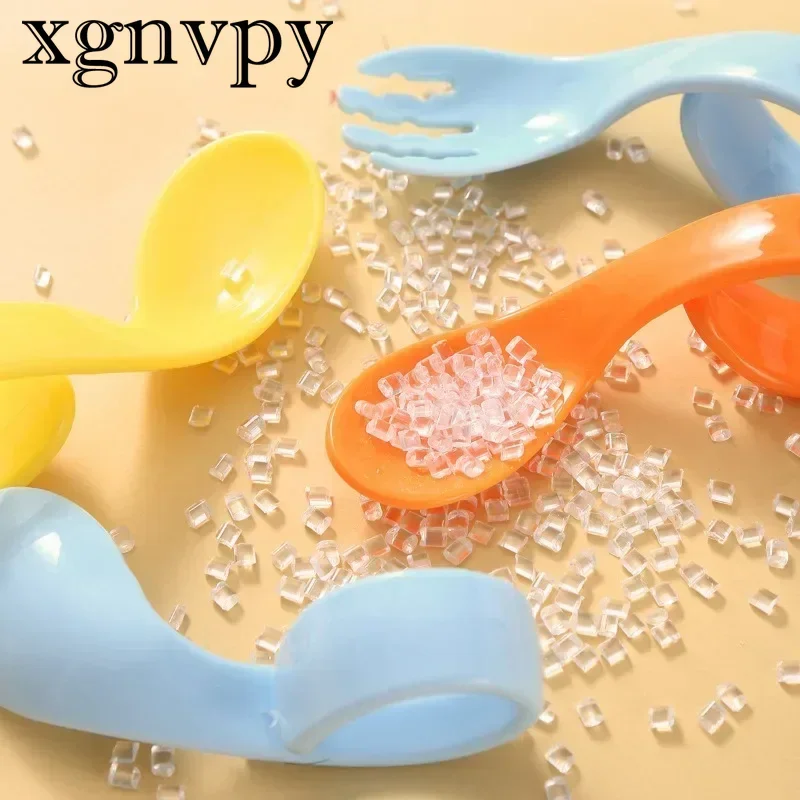 Xgnvpy-Conjunto Colher e Garfo Auxiliar, Treinamento para Comer Bebê, Alimentos Complementares, Curva, Alimentação Independente, Cotovelo