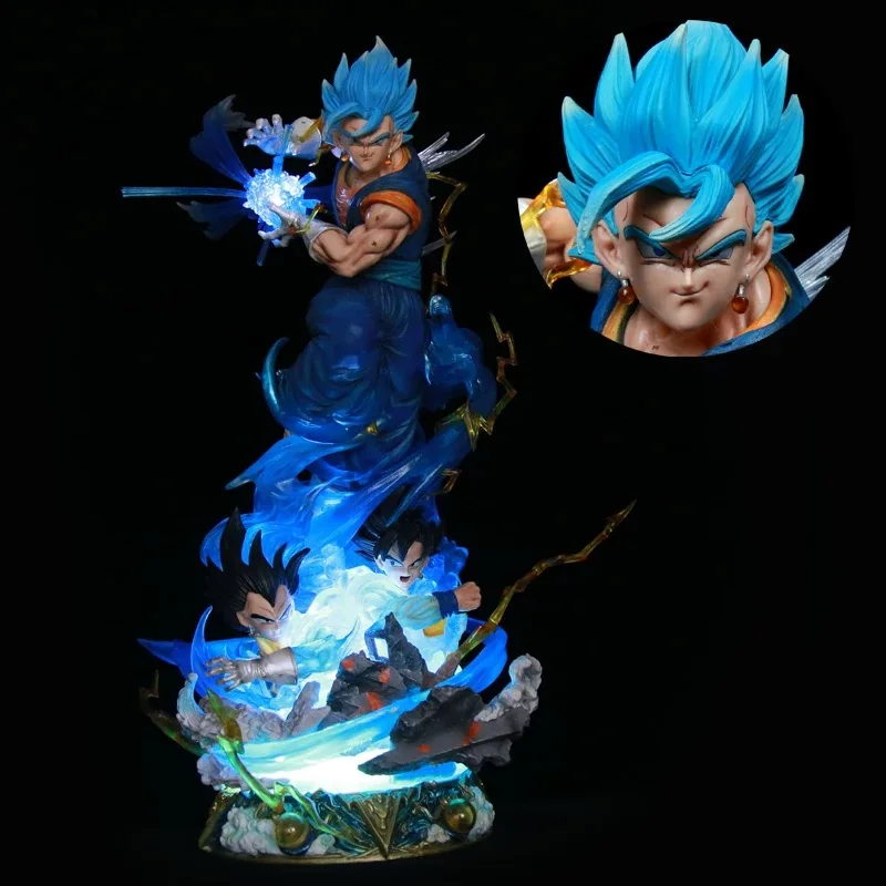 46cm Vegetto Dragon Ball Figurine Vegetto Action Figures Three Headed Luminous Anime PVC Collection Model Toys Peripheral Gifts