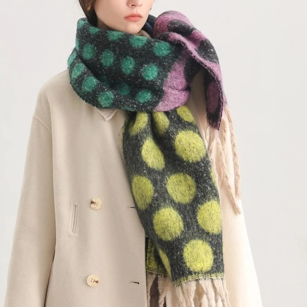 Luxury Feel Soft Faux Cashmere Scarf Warm Fabric Long Tassels Neck Wrap Thick Large Blanket Scarf Winter Season