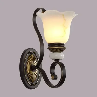 الأمريكية بسيطة السرير الجدار مصباح غرفة المعيشة حائط الخلفية غرفة نوم الممر المدخل غرفة الطعام خمر الزجاج الحديثة الجدار مصباح #2