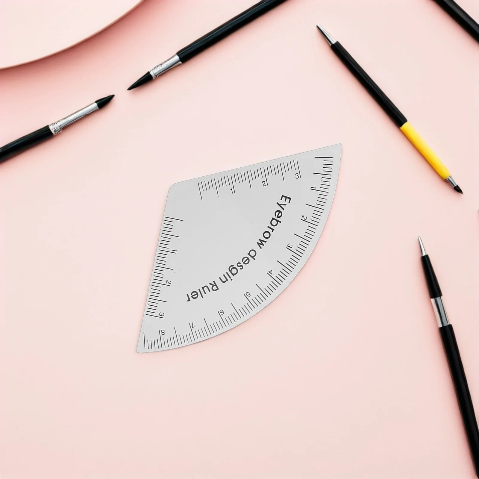 2 szt. Linijka do brwi do precyzyjnego mapowania brwi, przezroczyste narzędzie pomiarowe z PVC, szablon do modelowania, pomocniczy przyrząd do makijażu dla stylistów, symetria