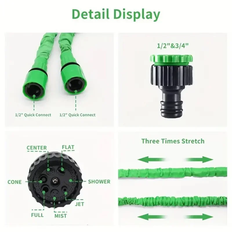 Expandable Hose Multifunctional Watering Hose Car Wash High Pressure Water Gun Home Garden Watering Hose Gardening Cleaning