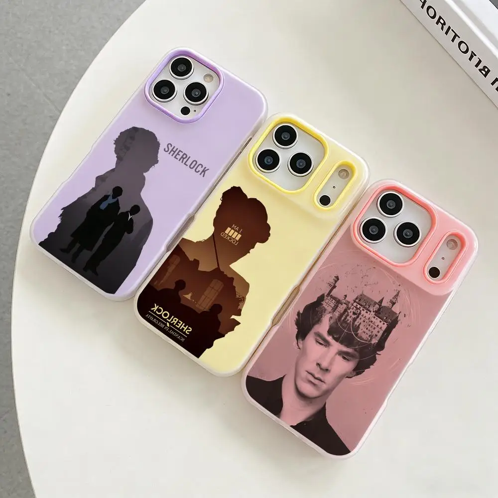 

IP S-Sherlock Phone Case Colorful 2‑in‑1 Jelly Matte Clear Full Protection Case For iPhone 11‑17 Series