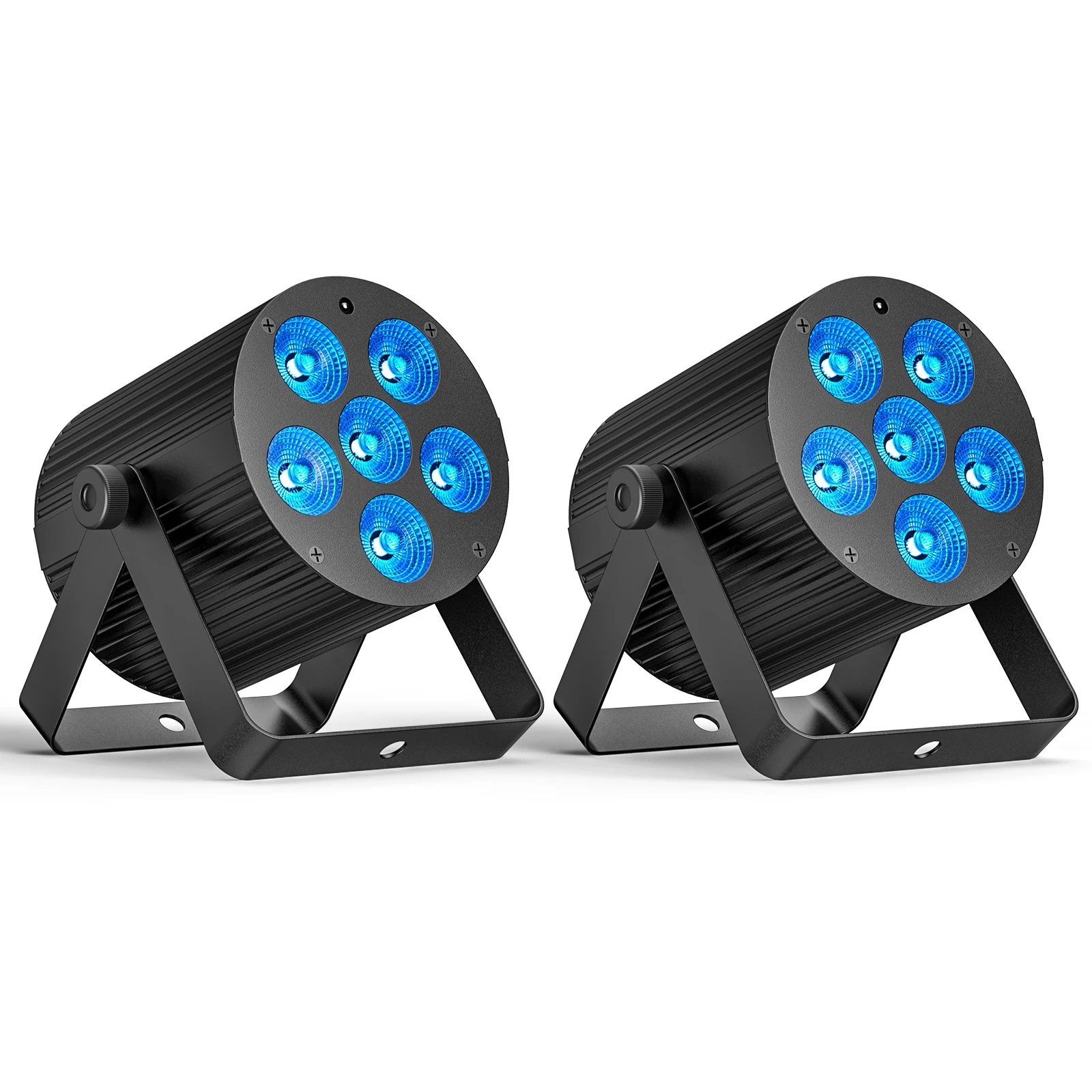 Somspot 2PCS/SET RGBWA+UV LED Stage Par Light LED Projection Light DJ Party Lights for Disco Wedding Holiday Bar Club