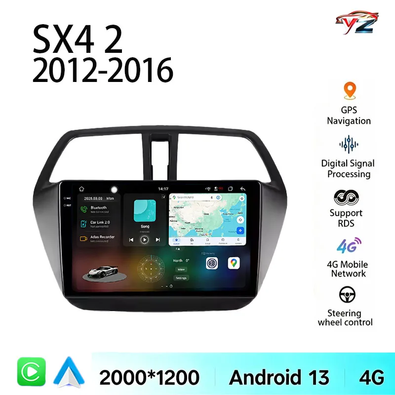 2 DIN FYT-7870  For Suzuki SX4 2 S-Cross 2012 - 2016 CarPlay Android Auto Car head unit Auto radio Car Radio Multimedia Stereo
