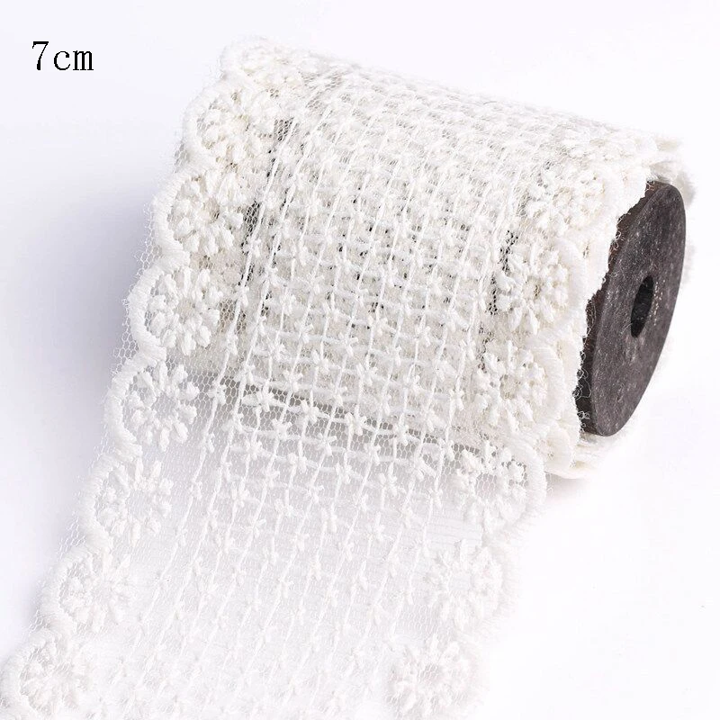 10 Yards Embroidery Hollow Lace  Point Flowers Ribbon DIY Handmade Material Headwear Hair Bows Clothing Home Accessories Crafts