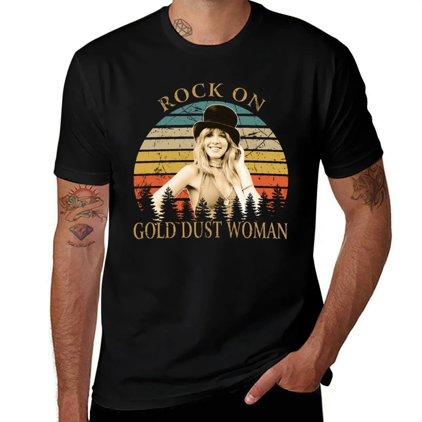 

luxury Men shirt Tee Rock For T-Shirt Woman Women Shirt On Nicks Gold man Dust T-Shirt Stevie t Girls