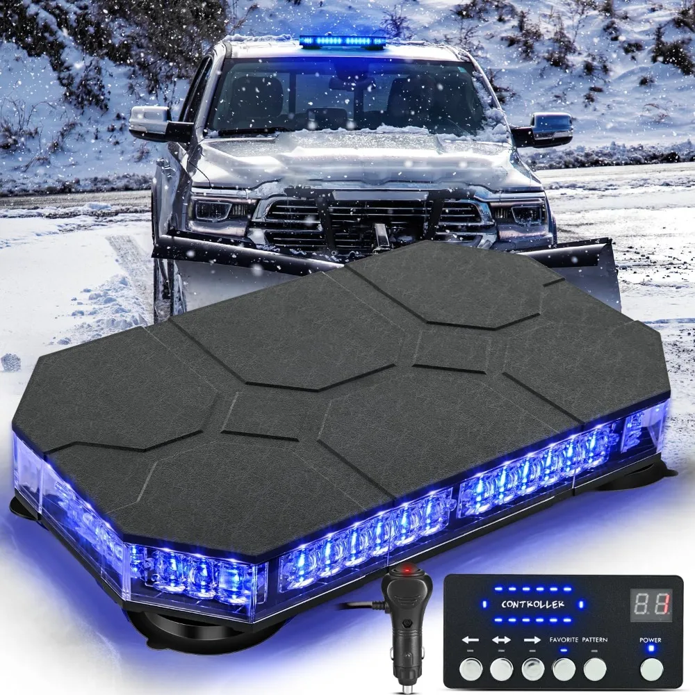 

Nilight LED Roof Top Strobe Lights Hazard Emergency Safety Warning Flashing Light Bar w/Control Panel Magnetic Light Assembly