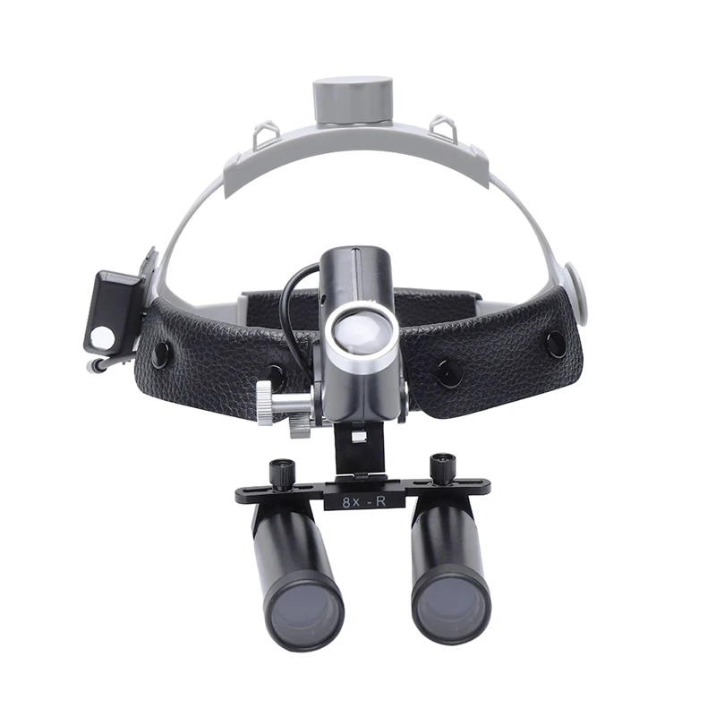 4X 5X 6X 8X High Power Dental Loupe Surgical Surgery Helmet Binocular Magnifying Glass 5W High Spot Adjustable Medical Headlight