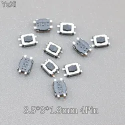 YUXI 50-100PCS/Lot 3.5*3*1.8 4Pin SMD 4 Legs Micro Switch For Citroen C1 C2 C3 C4 C5 C6 C8 Peugeot Renault Vivaro